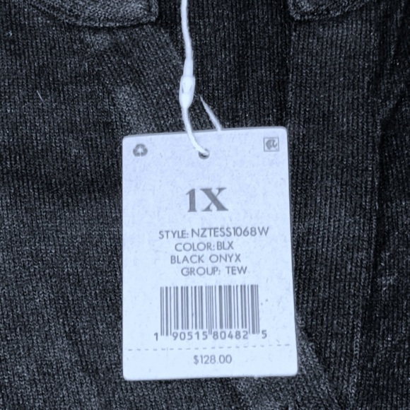 NIC + ZOE NZT SWEET DREAMS CONVERTIBLE SLEEVE SHIRT - Black Onyx Plus 1X - Picture 7 of 15